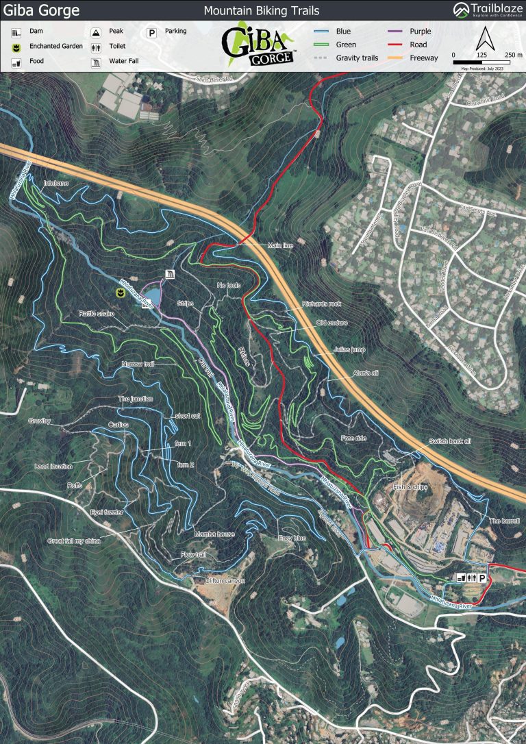 Giba Gorge Mountain Biking Map